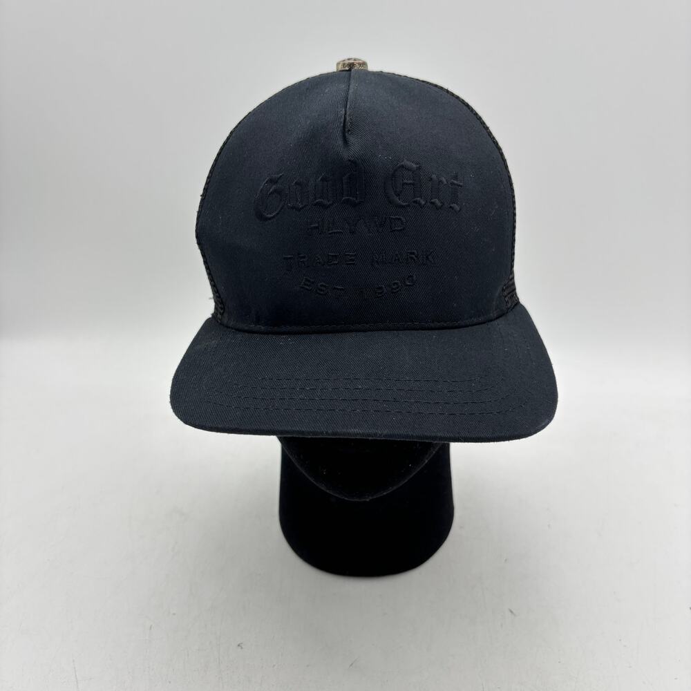 Good Art All Black High Crown Sterling Silver Rosette Snapback Cap